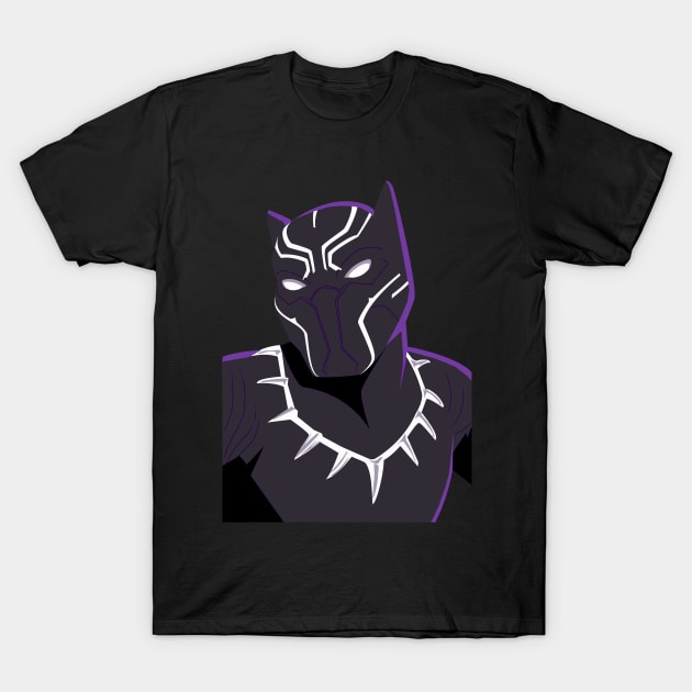 Black Panther Simplistic T-Shirt by musashden